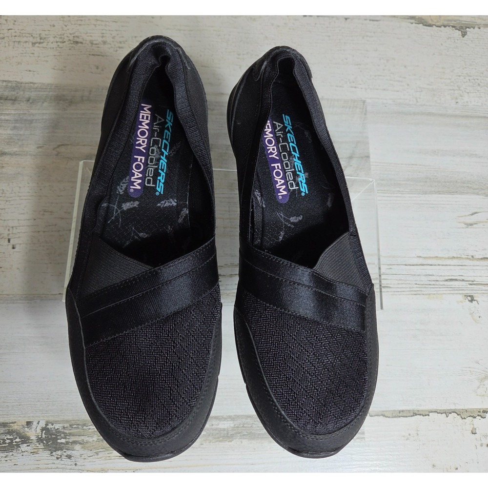 Skechers Be-Lux Daylights Womens sz 8 Black Slip On Shoes 100026S Memory Foam